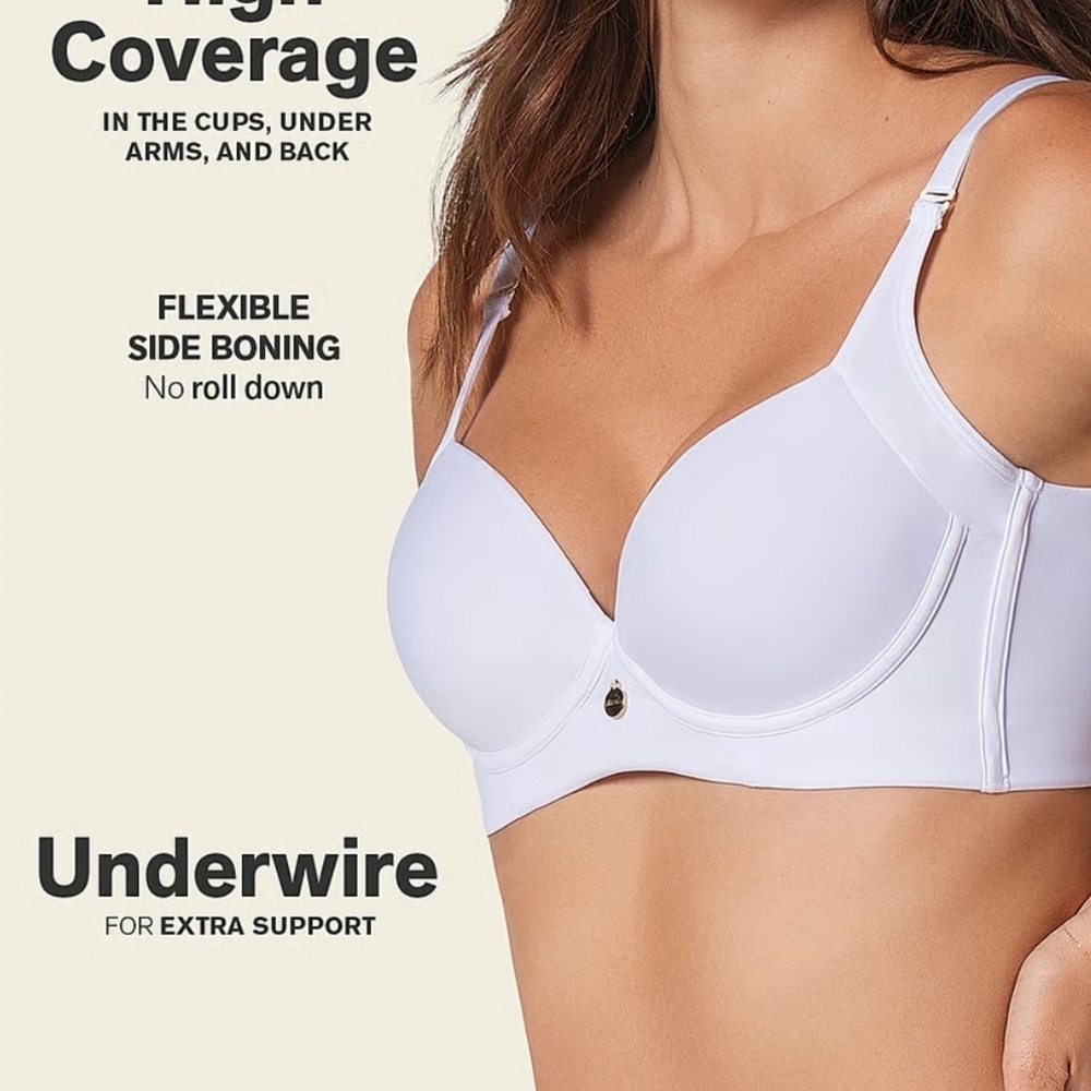 Leonisa Back Smoothing Bra with Soft Full Coverage Cups 011970C